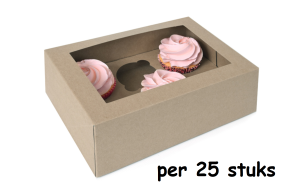 Cupcake Doosje 6x Groot Kraft per 25 stuks