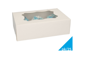 Cupcake doosje 6x Groot per 25 stuks