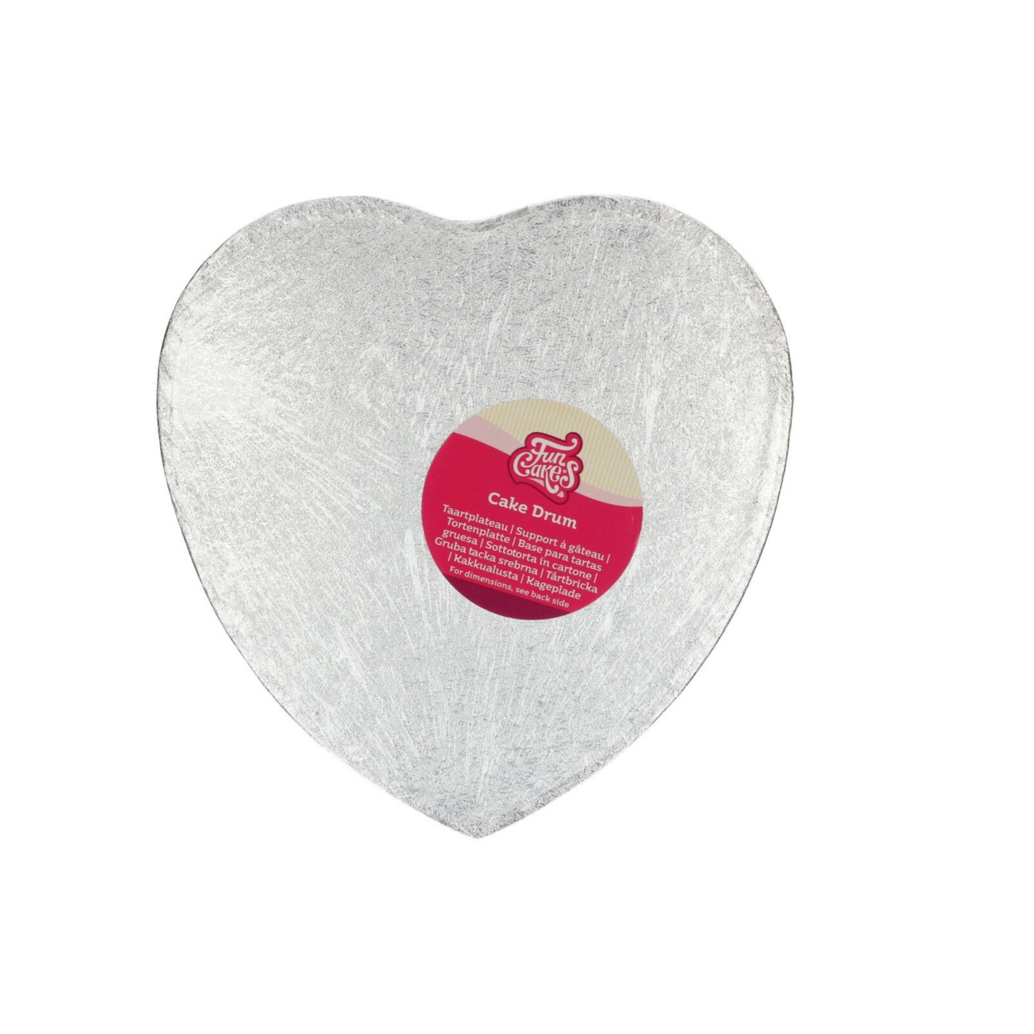 Cake Drum Hart Zilver - 27,5 cm**