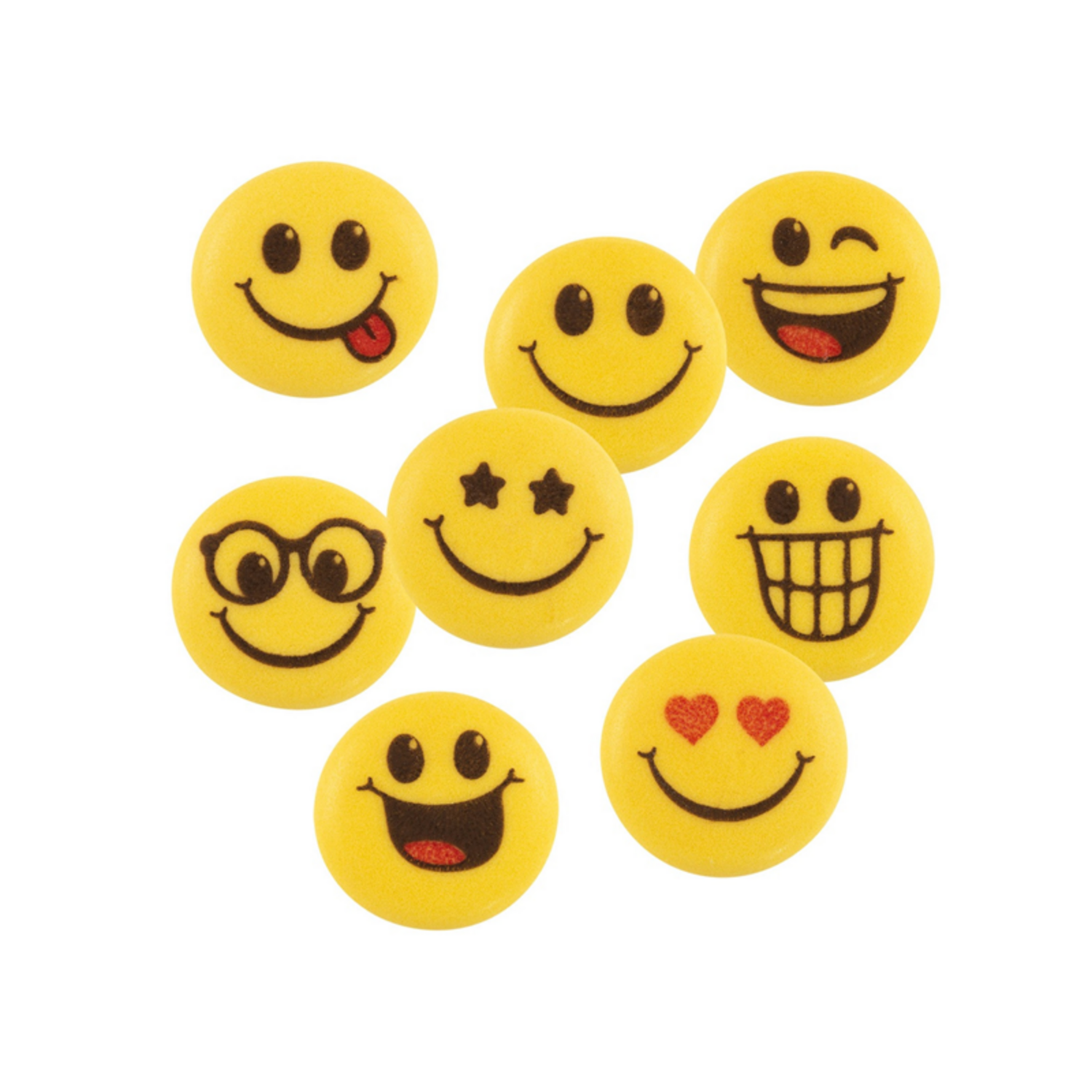 Suikerdecoratie Smileys Geel 12st