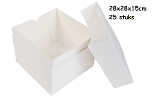 Taartdoos 28x28x15cm per 25 stuks