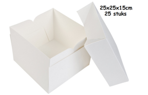 Taartdoos 25x25x15cm per 25 stuks