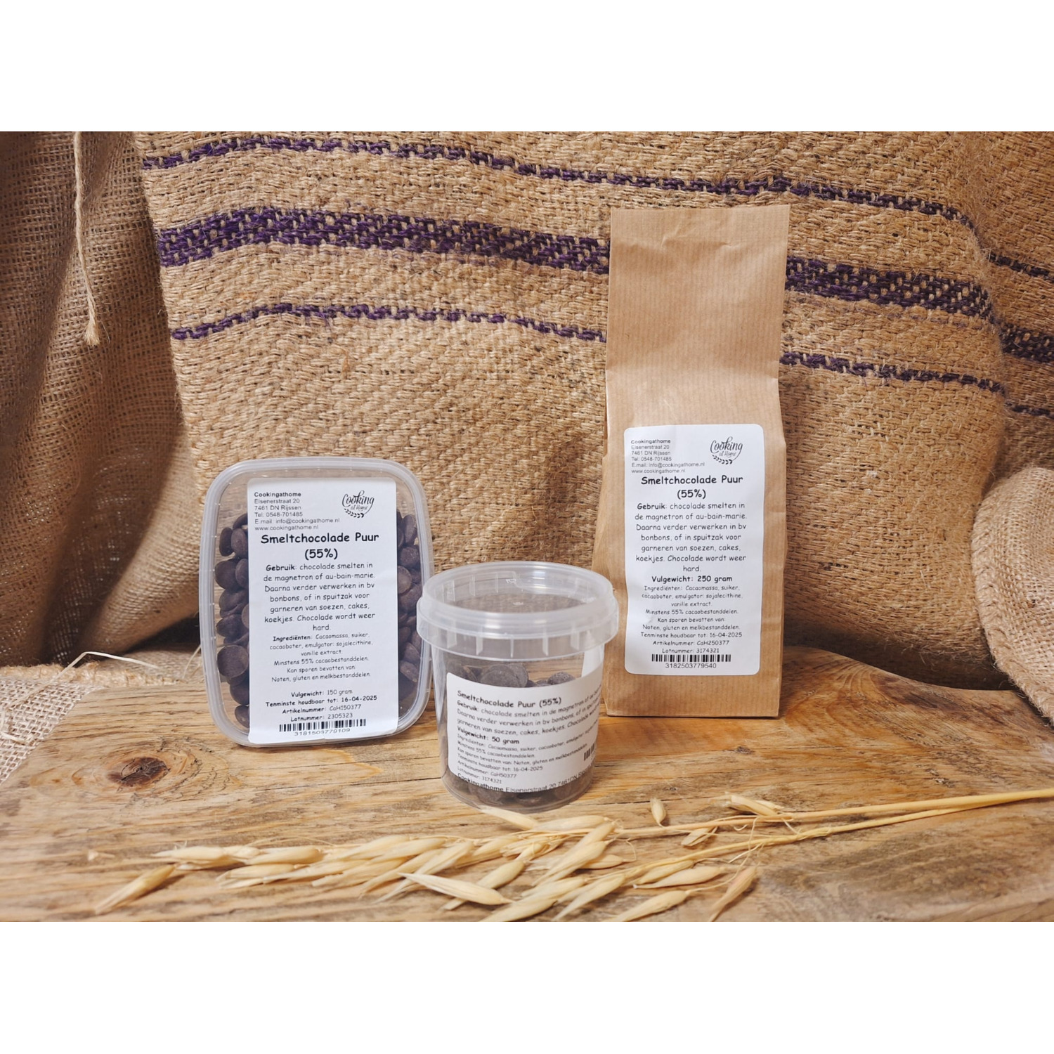 Smeltchocolade Puur 55% 150g