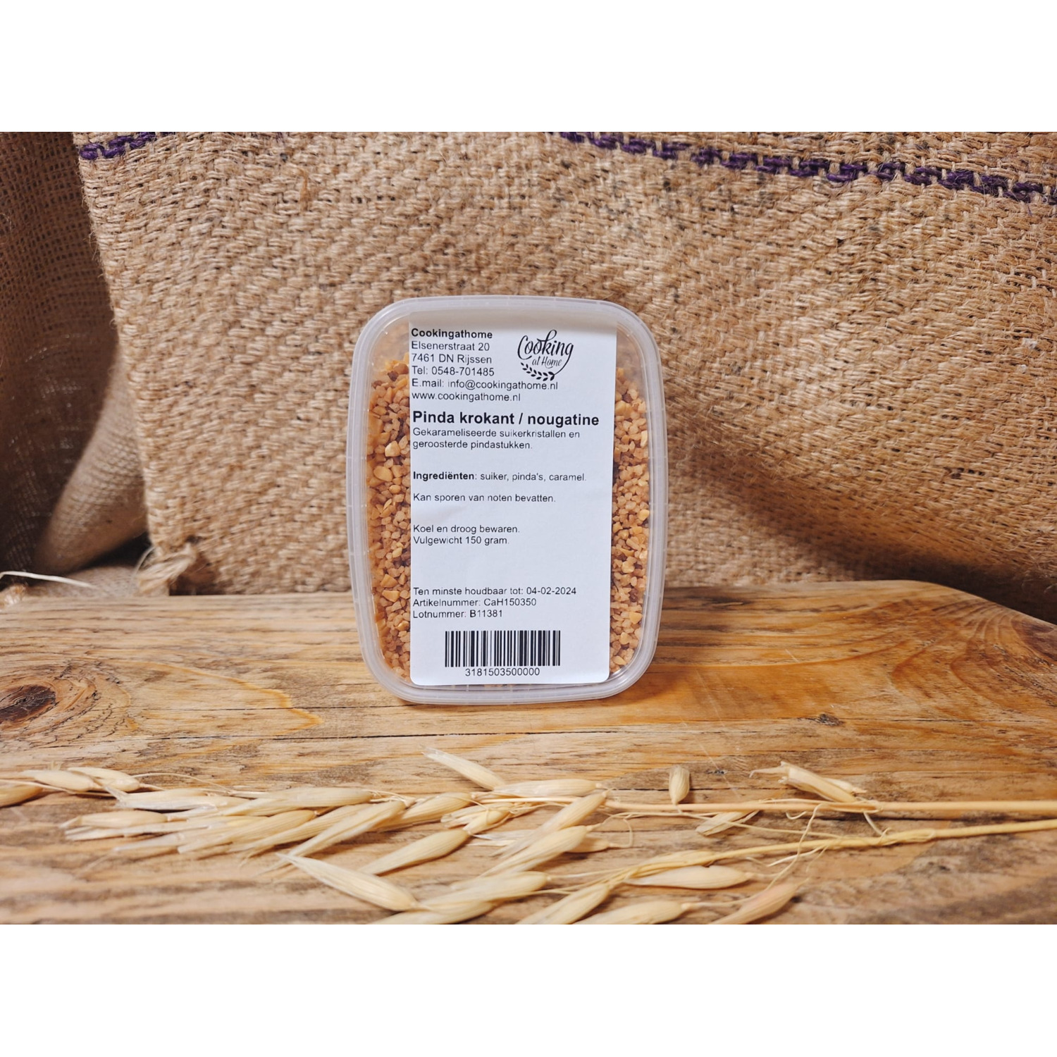 Pinda krokant / nougatine pinda 150 gram
