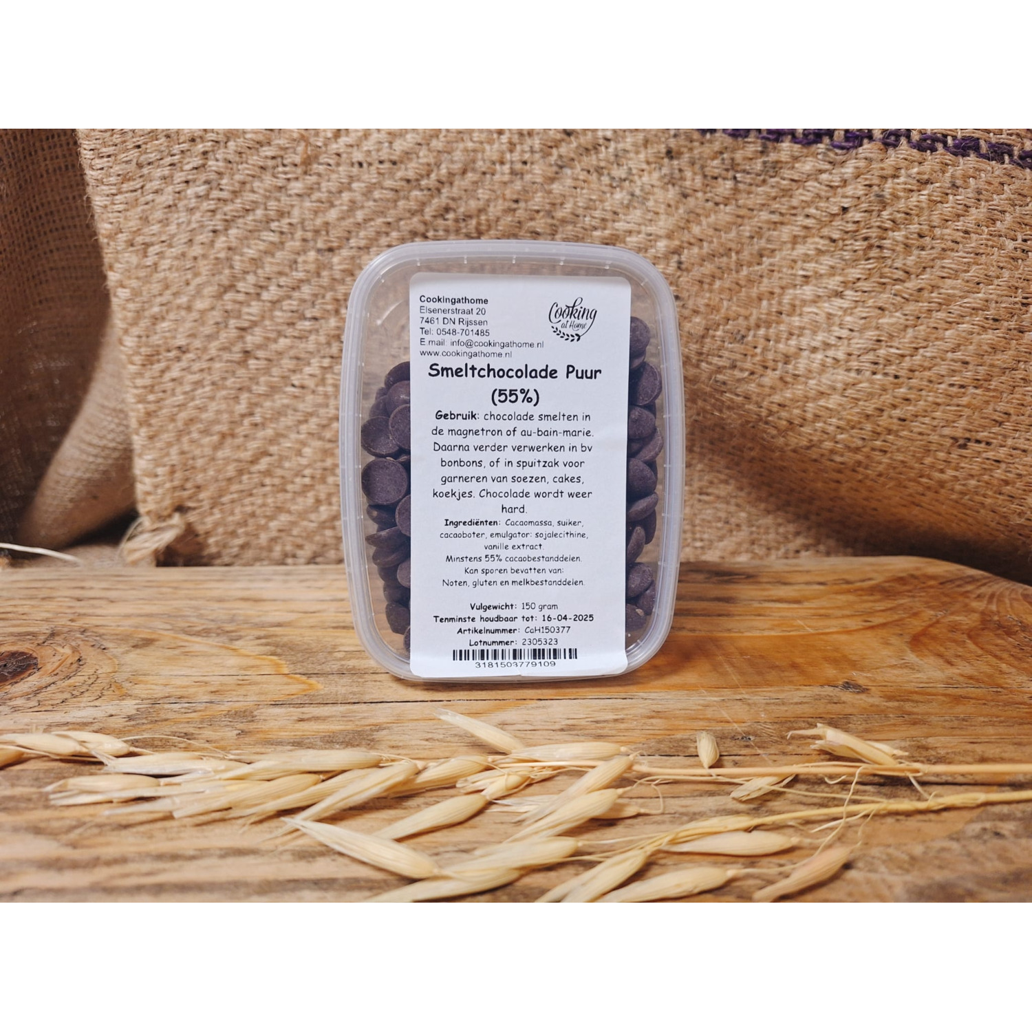 Smeltchocolade Puur 55% 150g