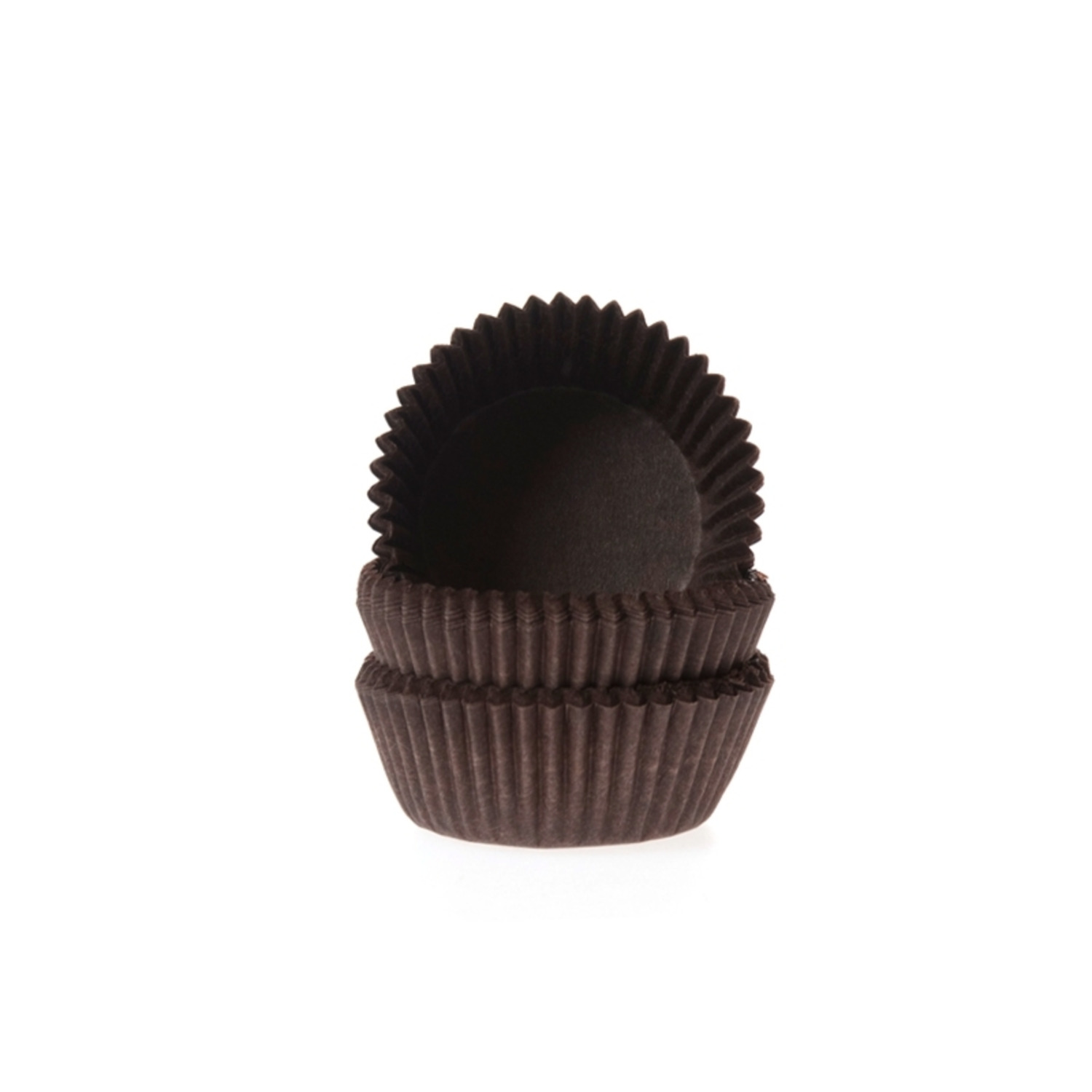 Cupcake cups Mini Effen Bruin - 60 stuks HoM