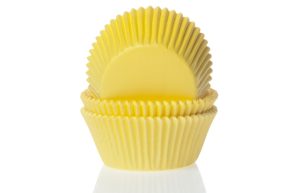 Cupcake cups Mini Effen Geel - 60 stuks HoM