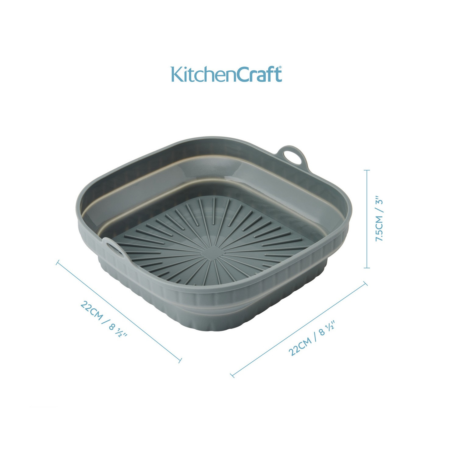 KitchenCraft Opvouwbare Siliconen Airfryermand 20 x 20 x 6CM