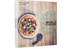 KitchenCraft Pizzasteen + pizzasnijder