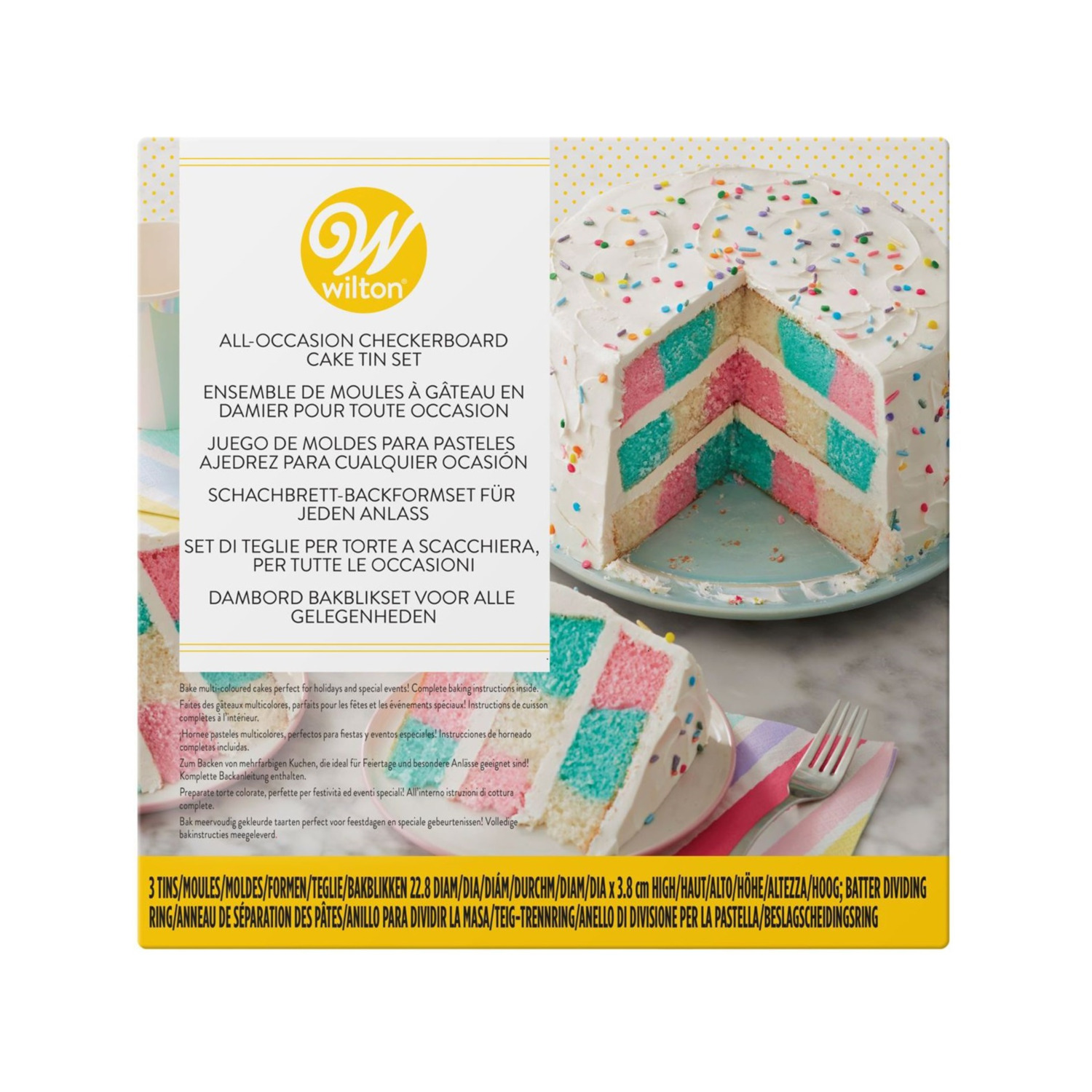 Checker Board Round Cake Set/4