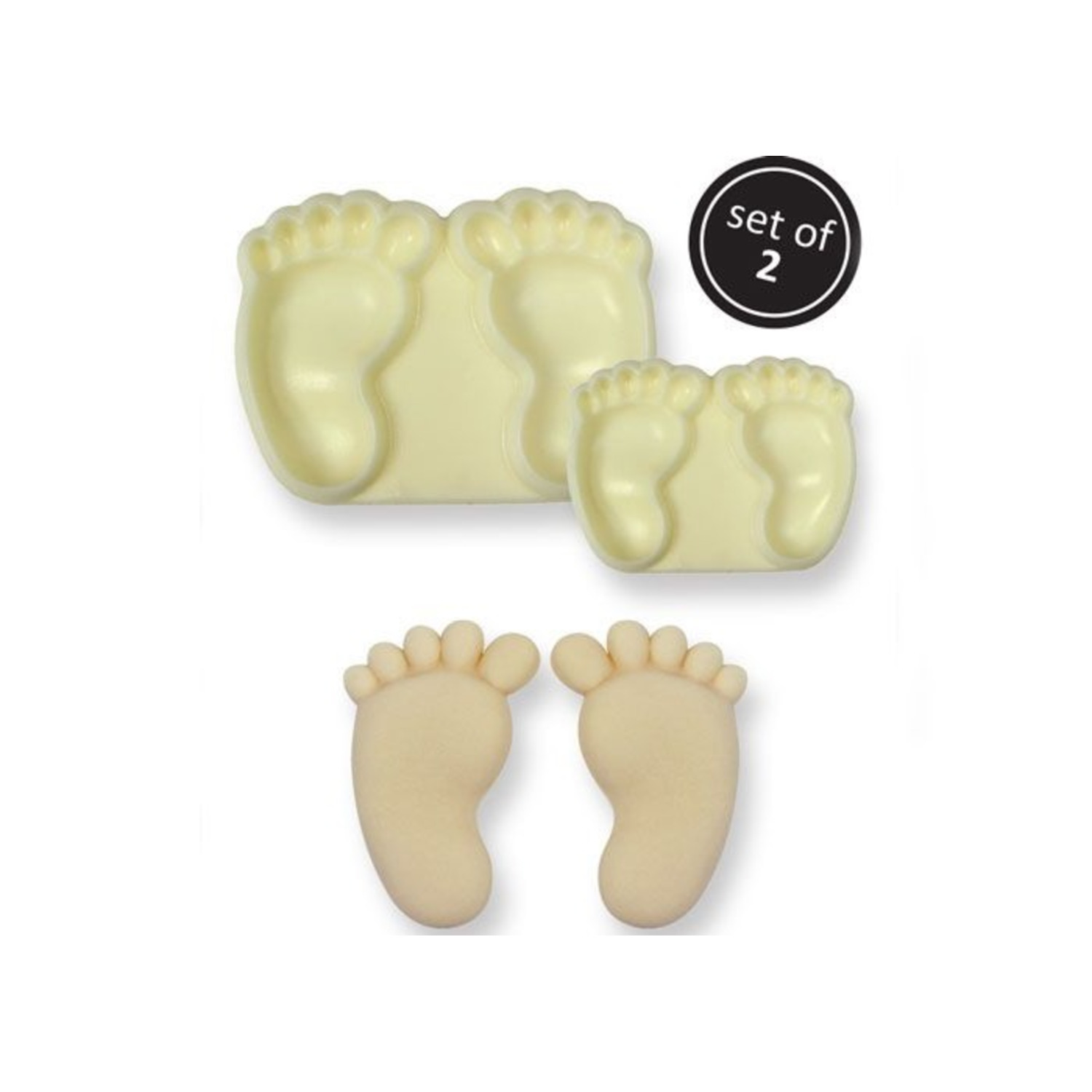 JEM Pop it uitsteker/mal Baby feet (baby voetjes) set/2