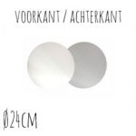 Taartkarton Rond Wit/Zilver - 24 cm