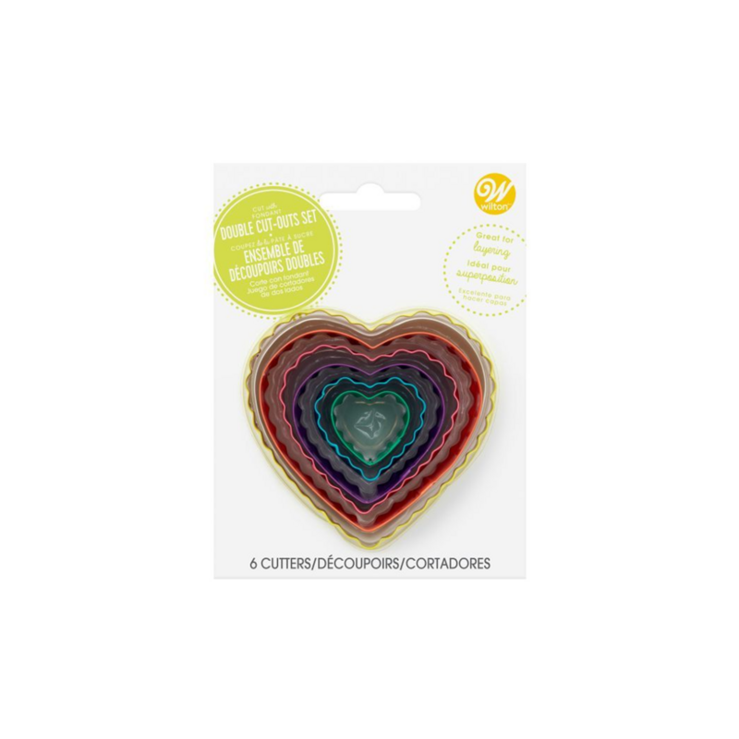 Wilton Dubbelzijdige Uitstekers Hart Set/6