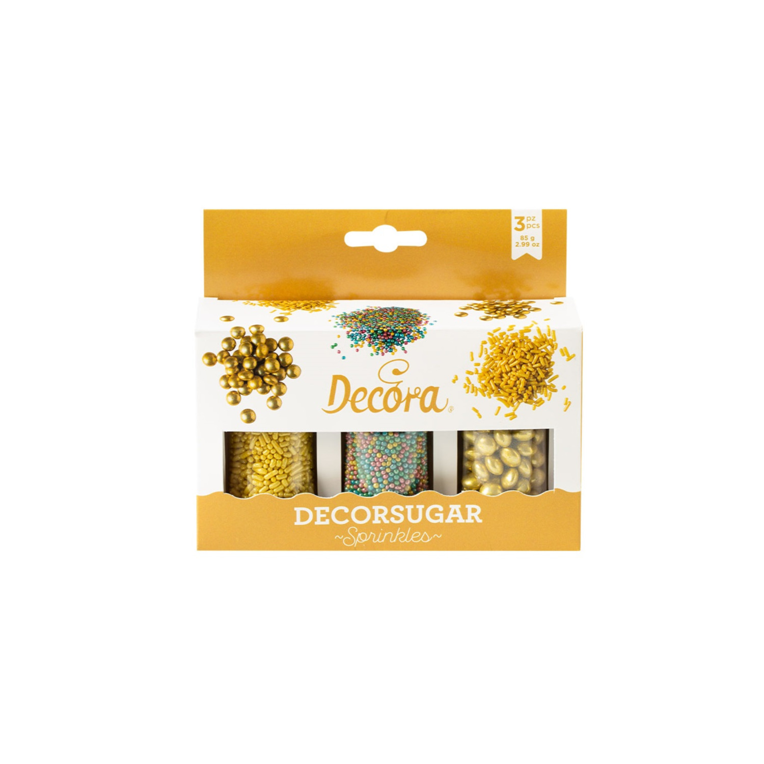 Decora sprinkle set Goud en multikleur 85g