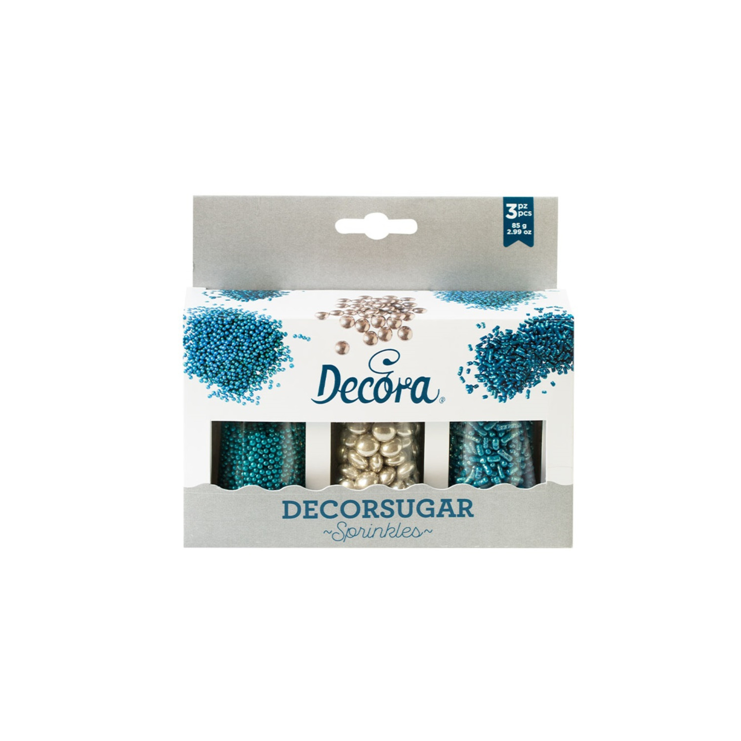 Decora Sprinkle set Zilver en Blauw 85g