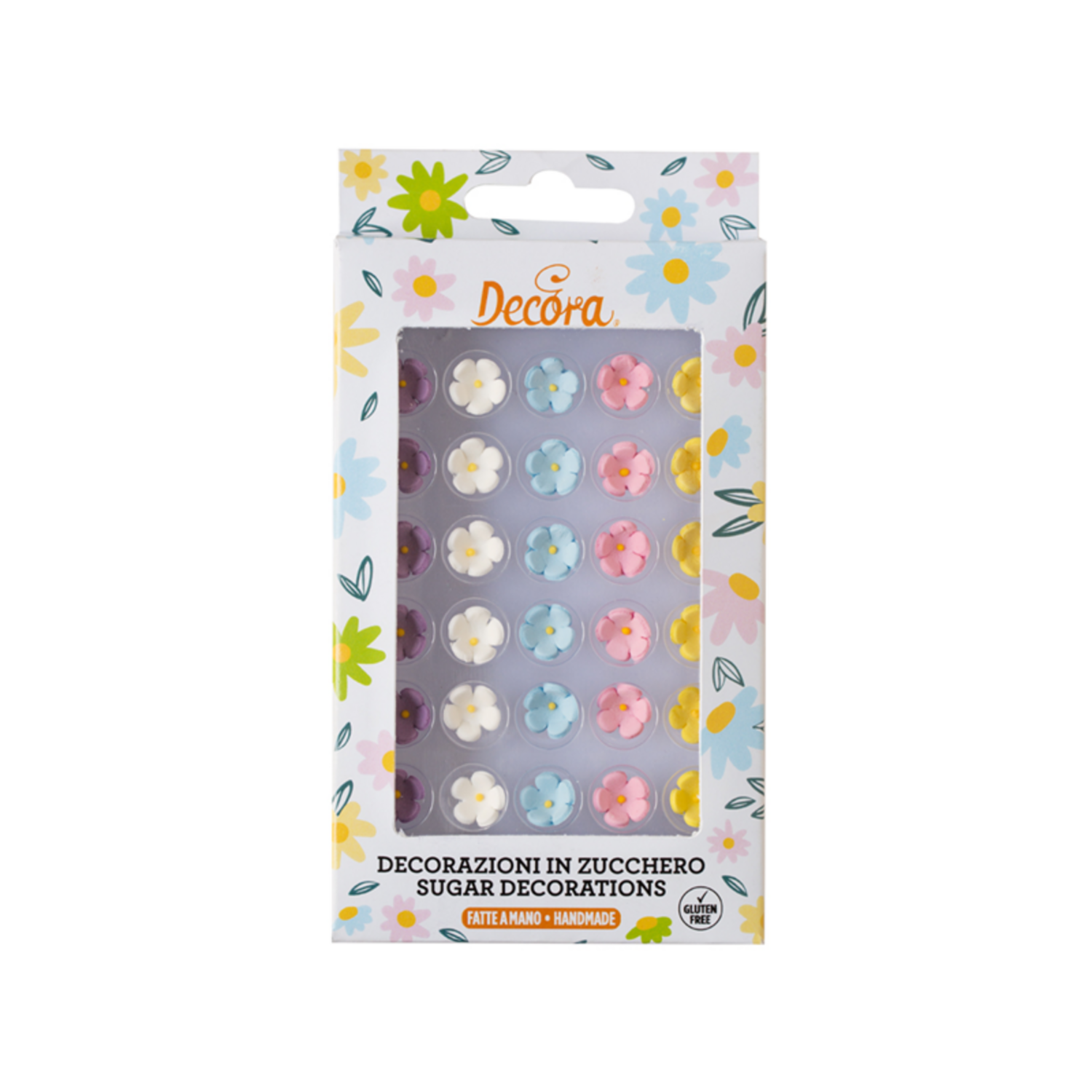 Decora Suikerdecoratie gekleurde bloemen - 30 stuks