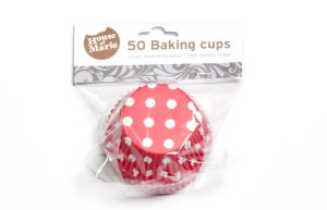 Cupcake Cups Stip Rood pk/50
