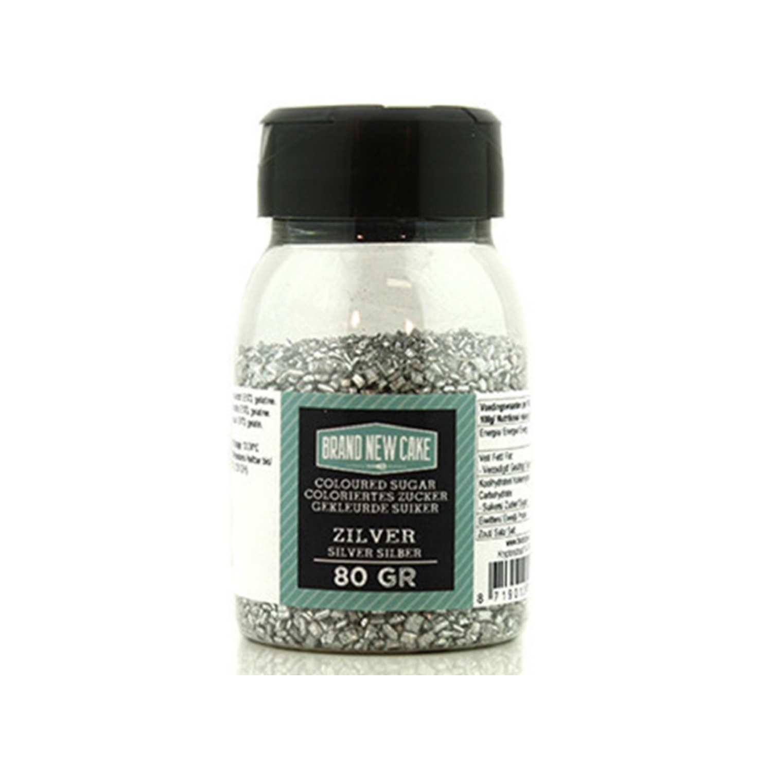 Gekleurde Suiker Zilver 80gr.