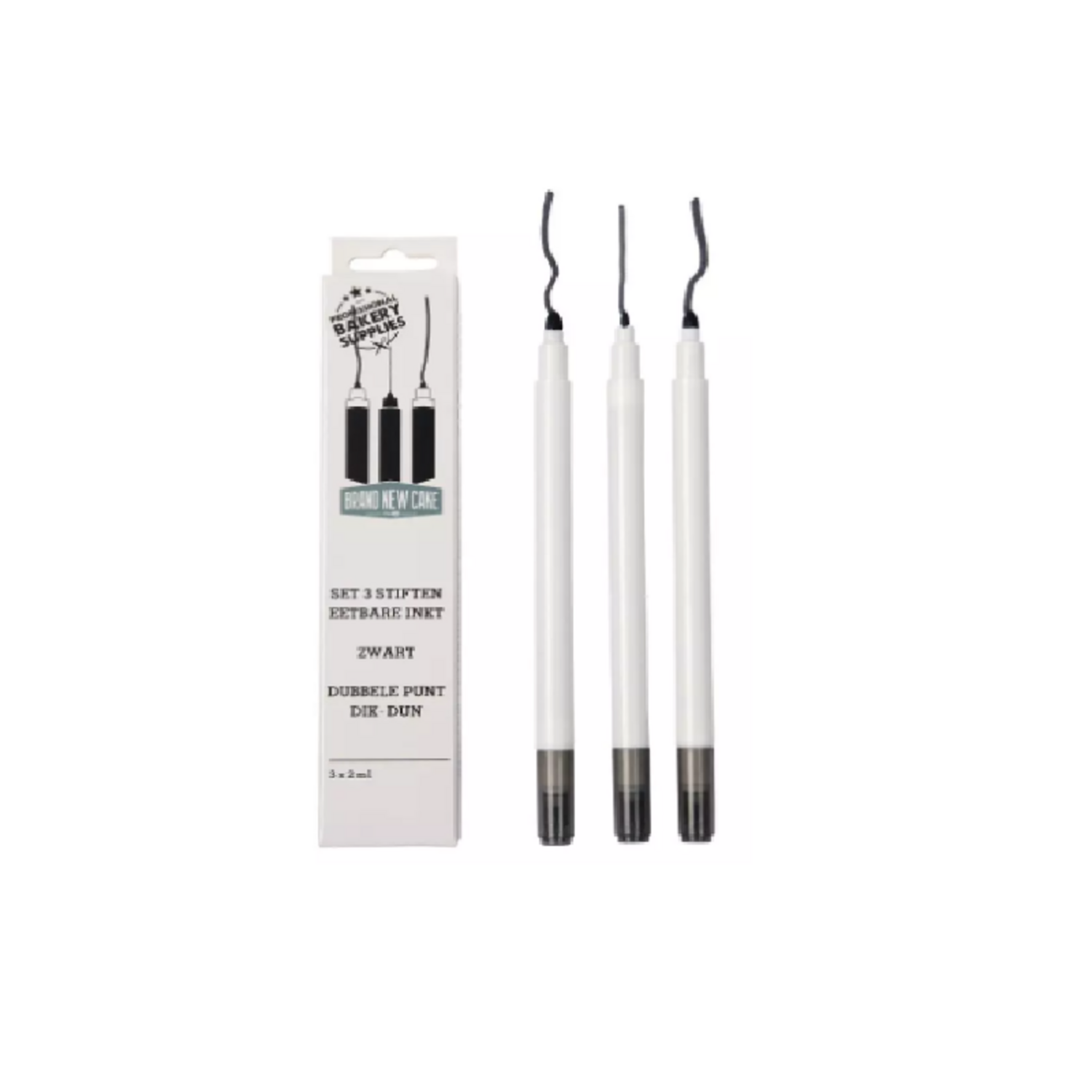 Brandnewcake zwarte stiften eetbare inkt set3