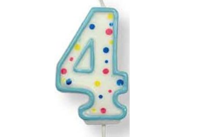 Taartkaars Cijfer 4 Blauw**