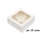 Cupcake doosje 4x Groot per 25 stuks