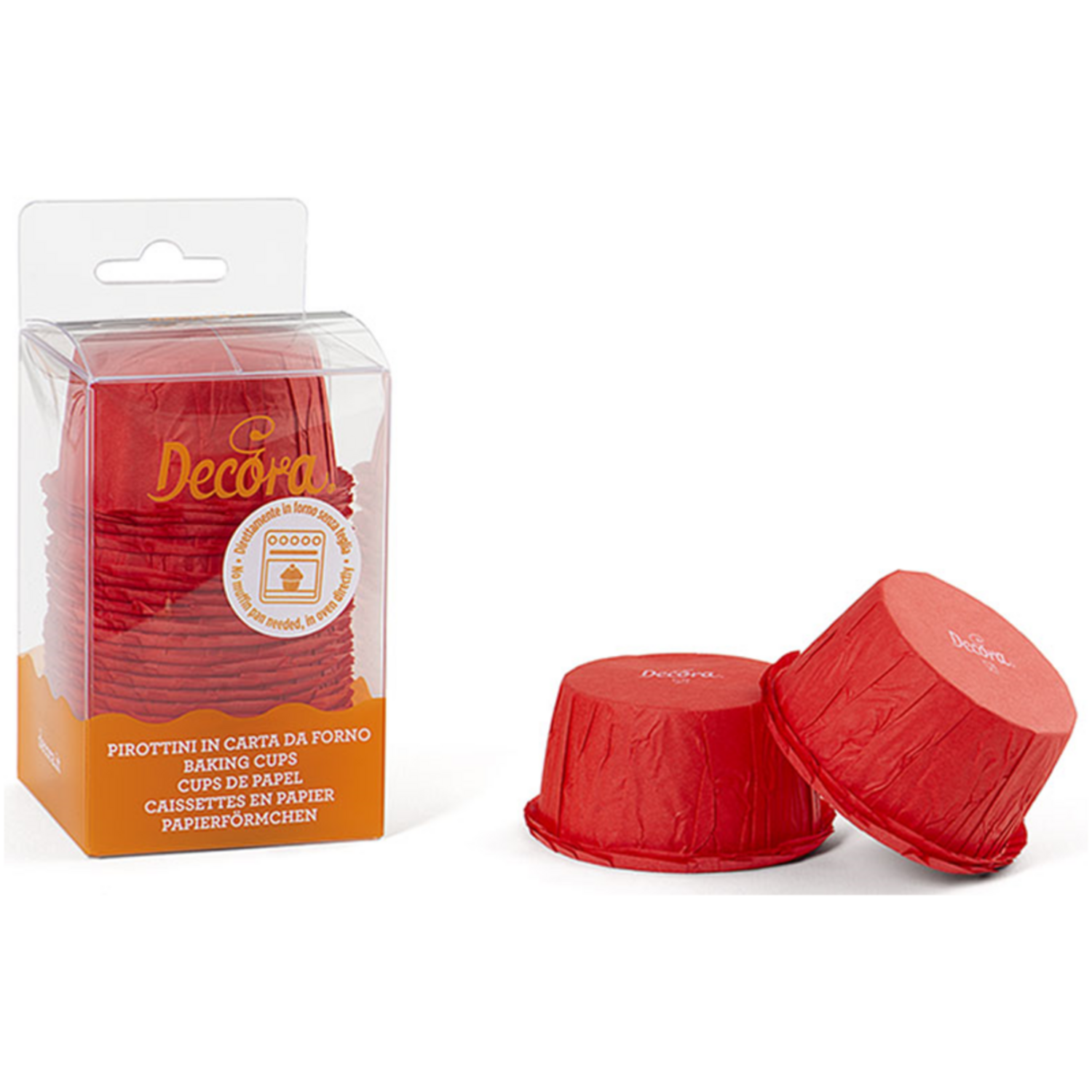 Decora Cupcake Cups Geplooid Rood 25st.