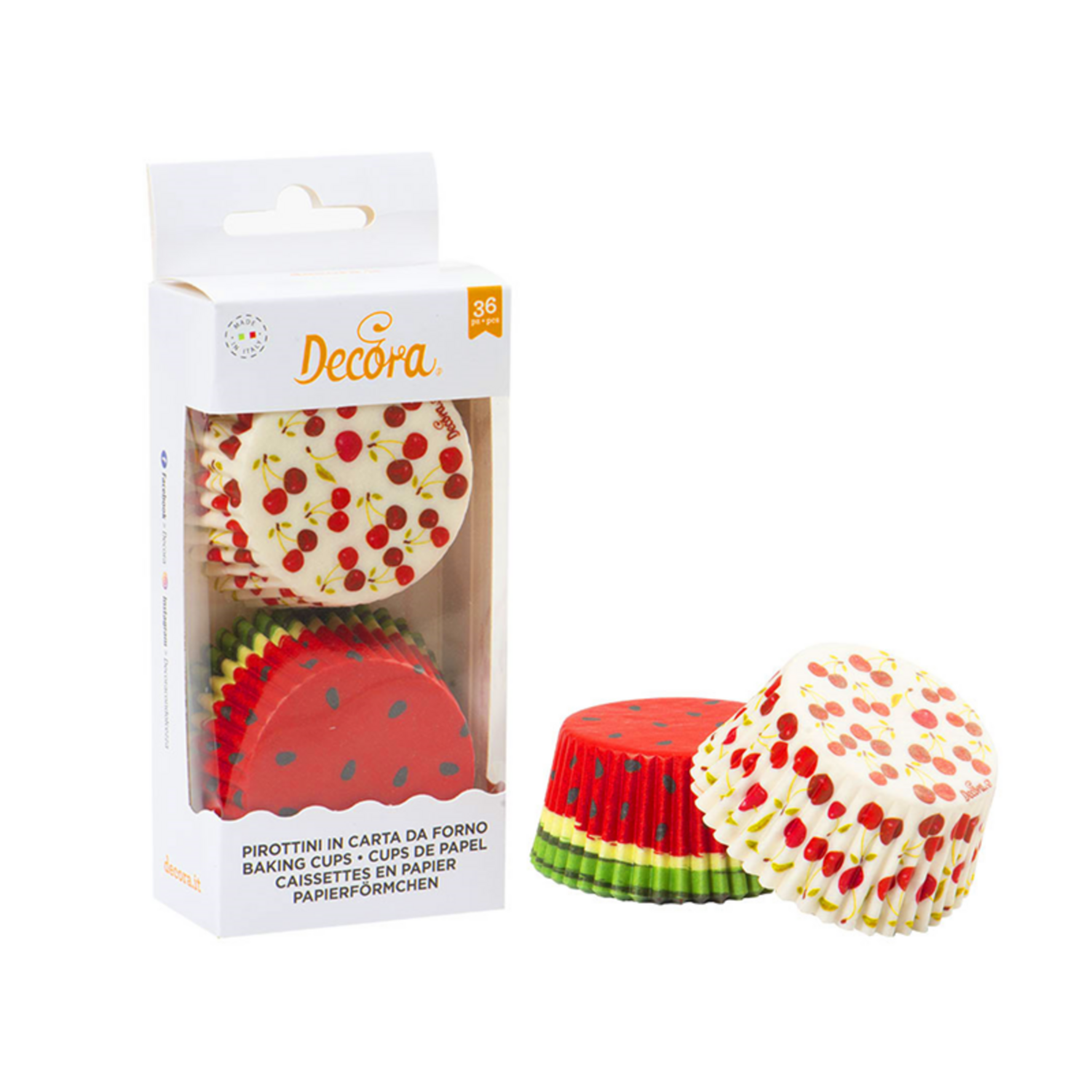 Decora Cupcake Cups Zomer fruit 36st.**