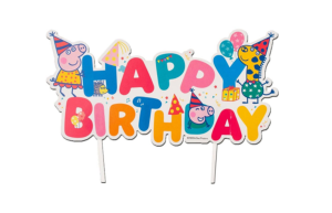 Dekora Peppa Pig Happy Birthday Cake Topper 17 x 12 cm