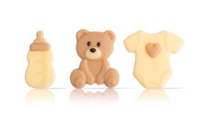 Chocolade decoratie Newborn Baby 6 stuks