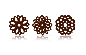 Chocolade decoratie Lace Bloemen Puur 6 stuks**