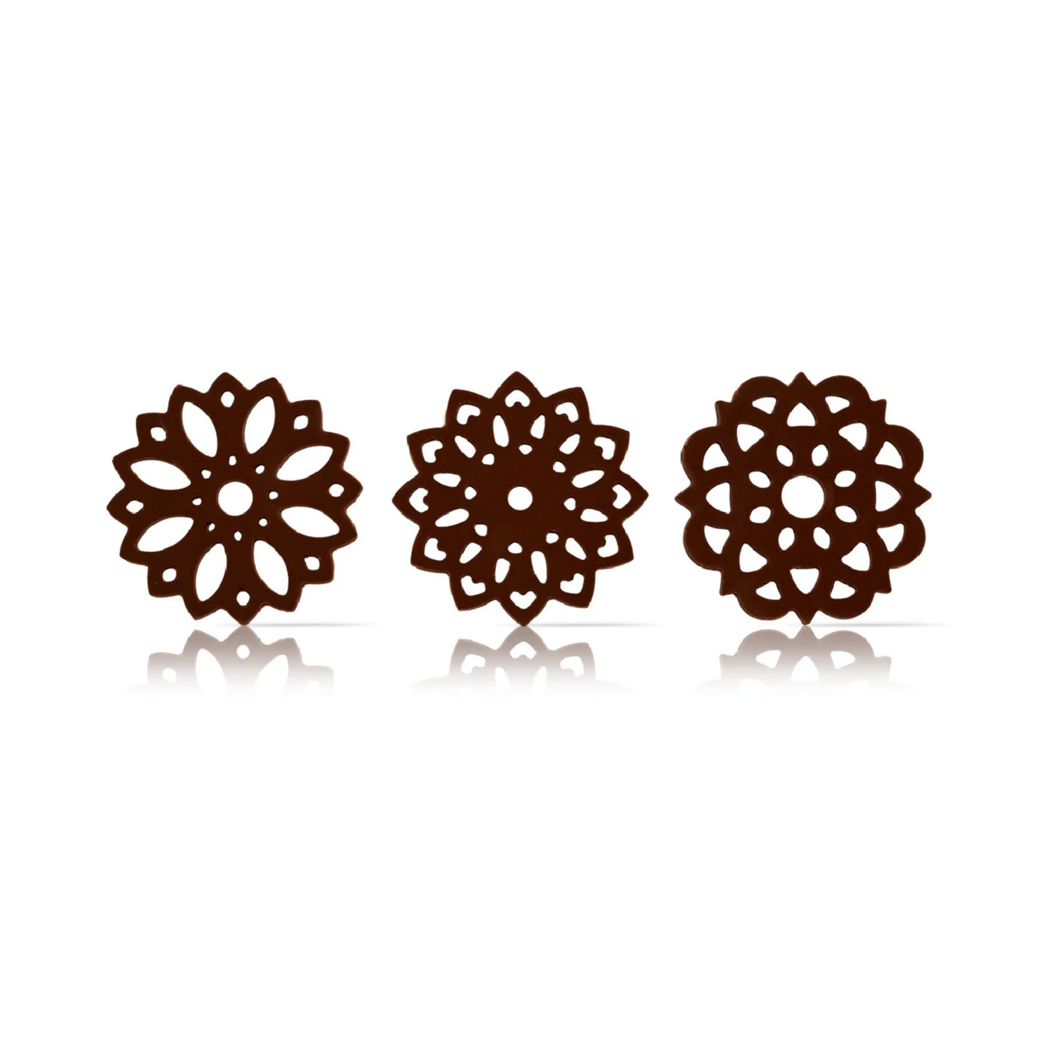 Chocolade decoratie Lace Bloemen Puur 6 stuks**