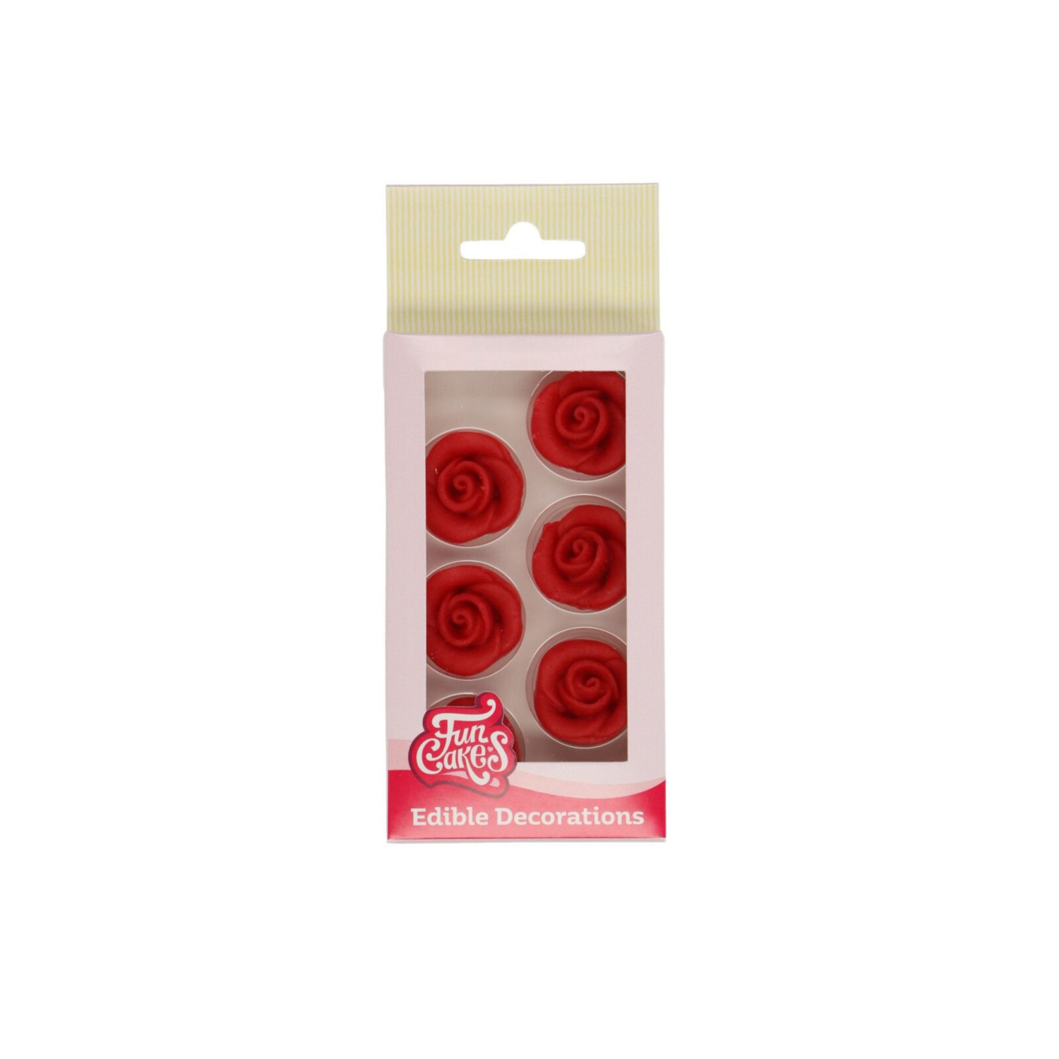 FunCakes Marsepein Decoratie Rozen Rood Set/6