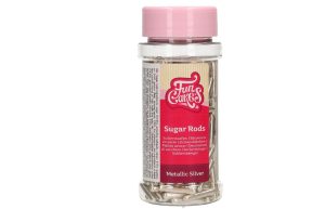 FunCakes Metallic Sugar Rods XL Zilver 70g