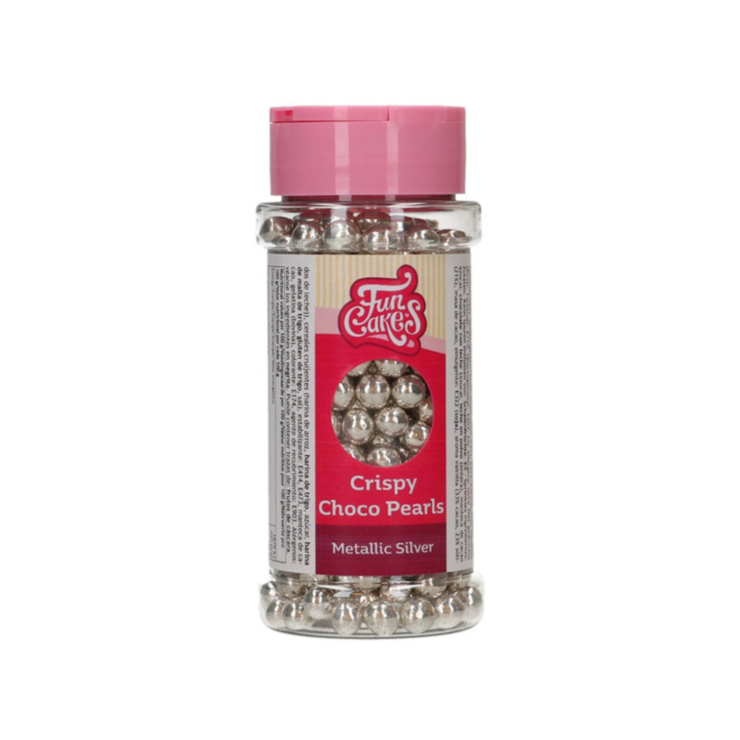 FunCakes Crispy Choco Pearls - Metallic Silver 60g
