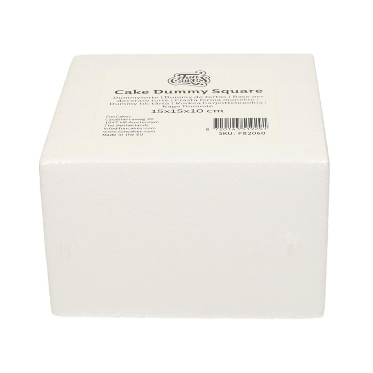 Taart Dummy Vierkant 15x15x10 cm