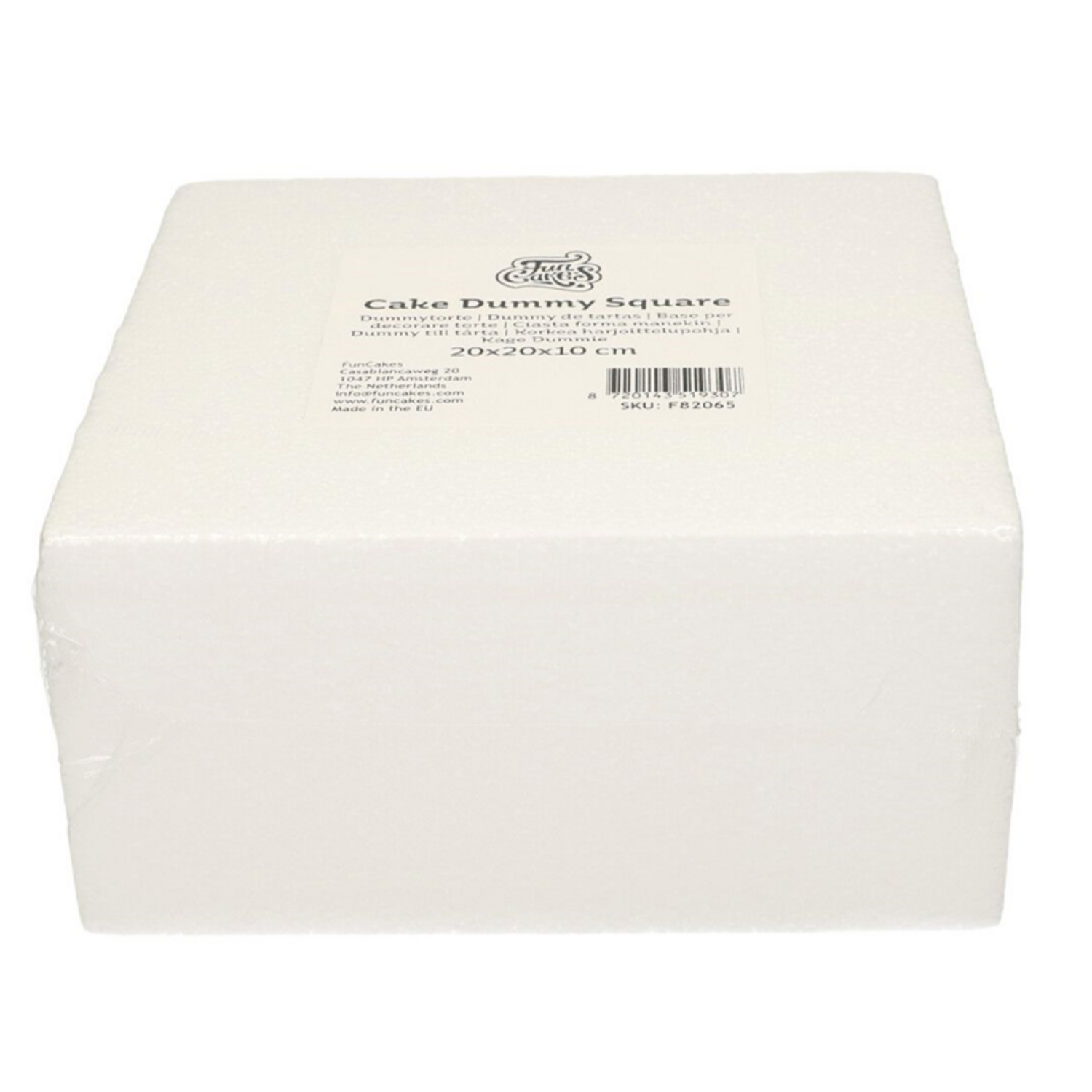 Taart Dummy Vierkant 20x20x10 cm
