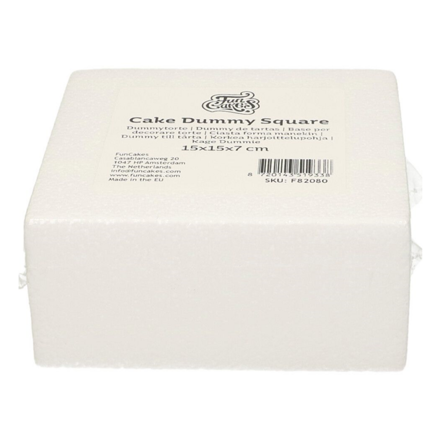 Taart Dummy Vierkant 15x15x7 cm