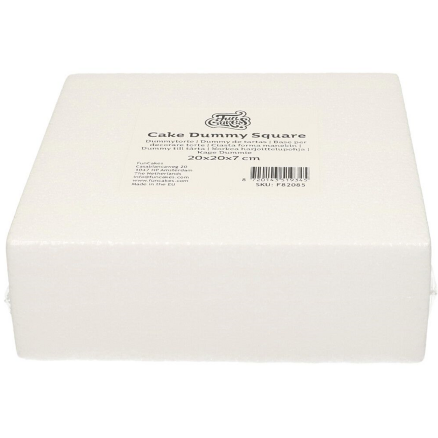 Taart Dummy Vierkant 20x20x7 cm