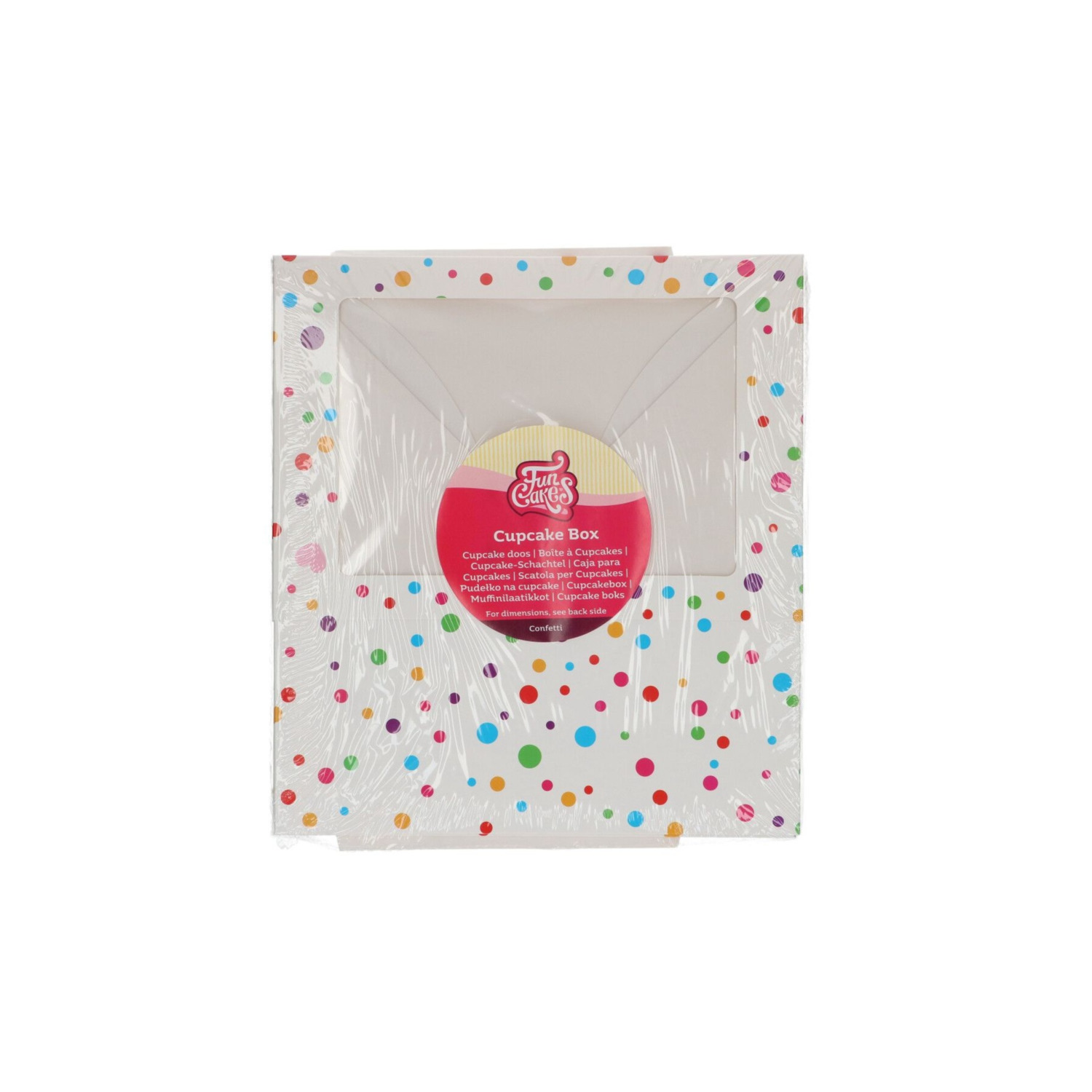Cupcake Doosje 6x Groot – Confetti 3 stuks