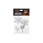 Taarttoppers Sneeuwvlok Zilver set/4