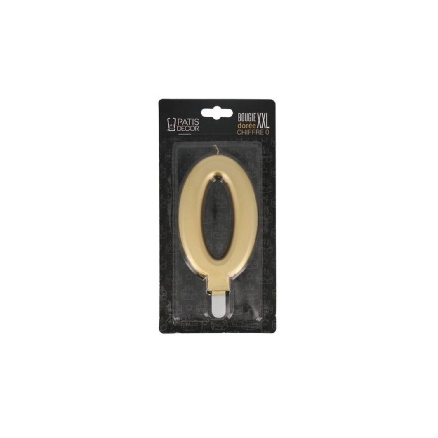 Taartkaars Cijfer 0 Goud XXL**