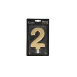 Taartkaars Cijfer 2 Goud XXL**