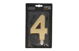 Taartkaars Cijfer 4 Goud XXL**