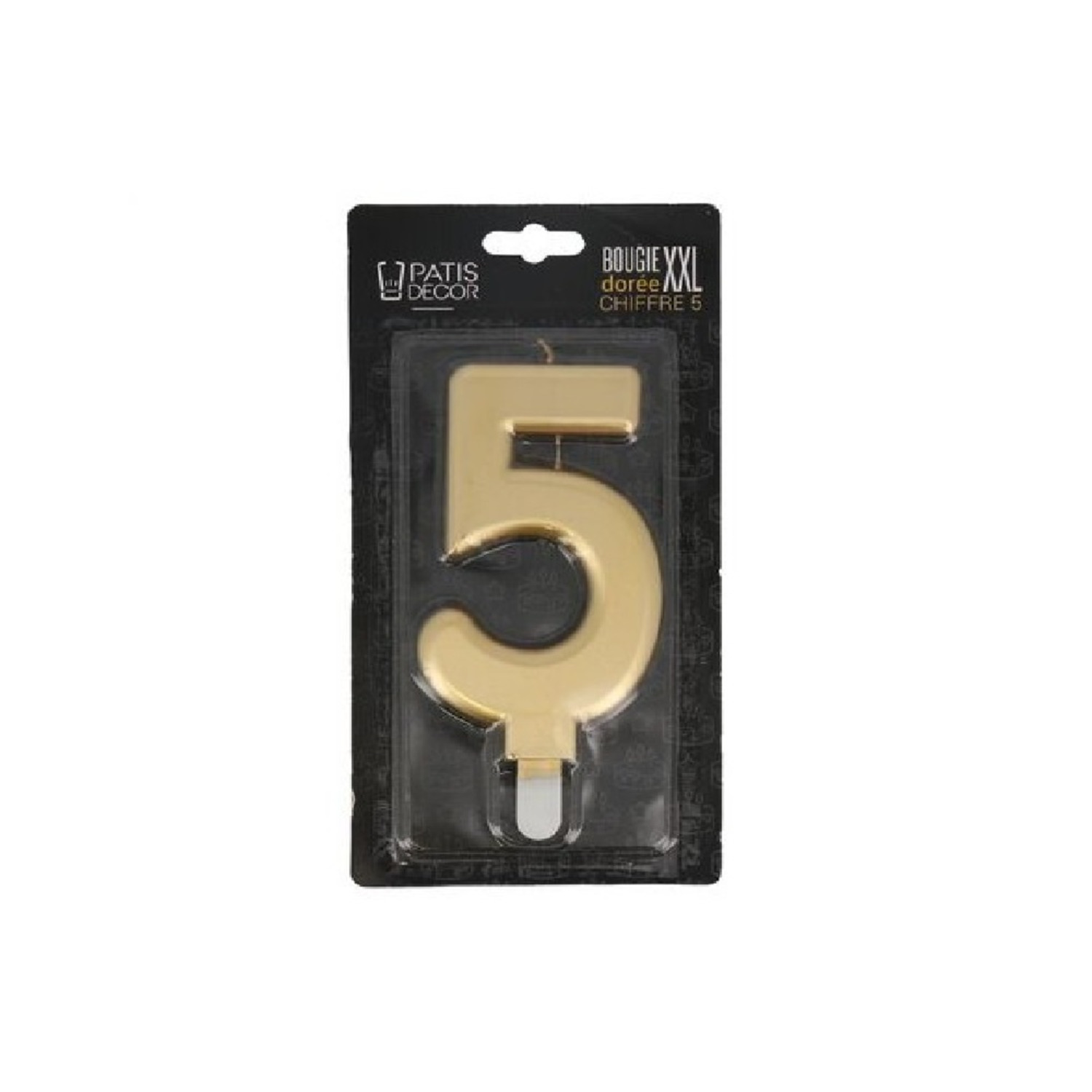 Taartkaars Cijfer 5 Goud XXL**