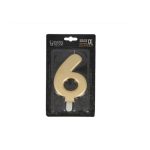 Taartkaars Cijfer 6 Goud XXL**