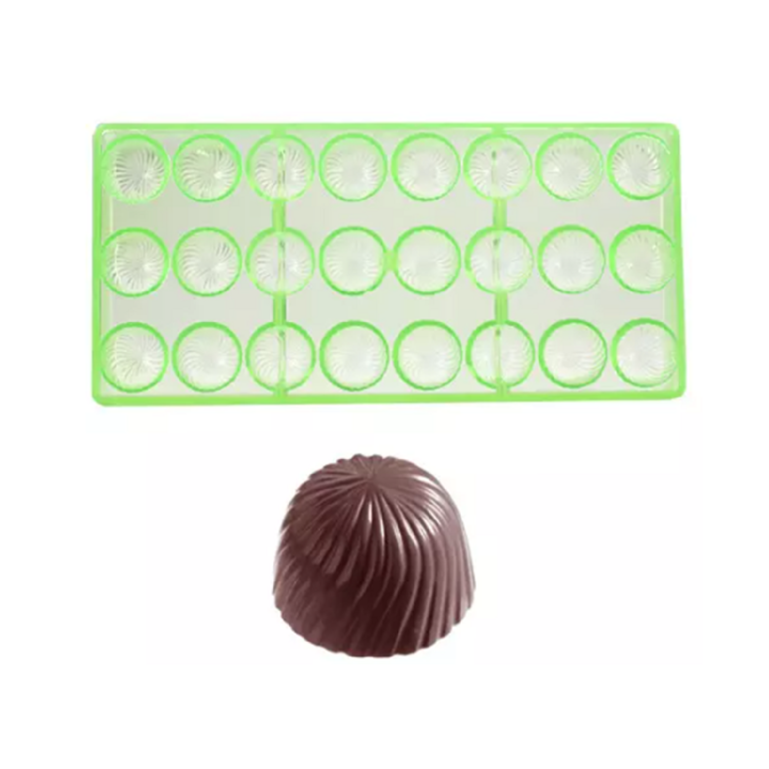 Bonbonvorm Rond met relief Chocolate World 21x