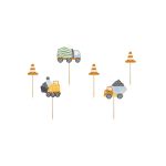 Cupcake Toppers - Constructie Werk pk/6