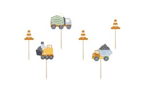 Cupcake Toppers - Constructie Werk pk/6