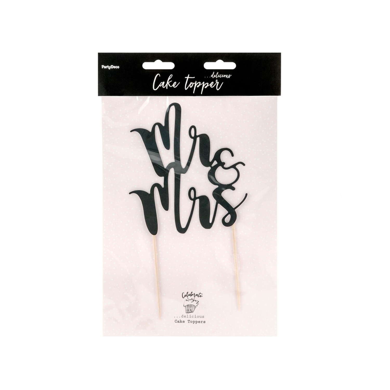 Cake Topper Mr&Mrs - Zwart**