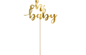 Taarttopper Oh baby - Goud